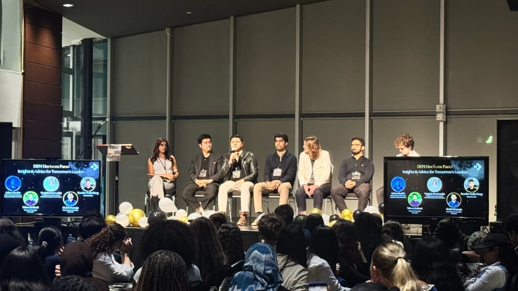The DEM Horizons Panel on stage at The Blind Duck